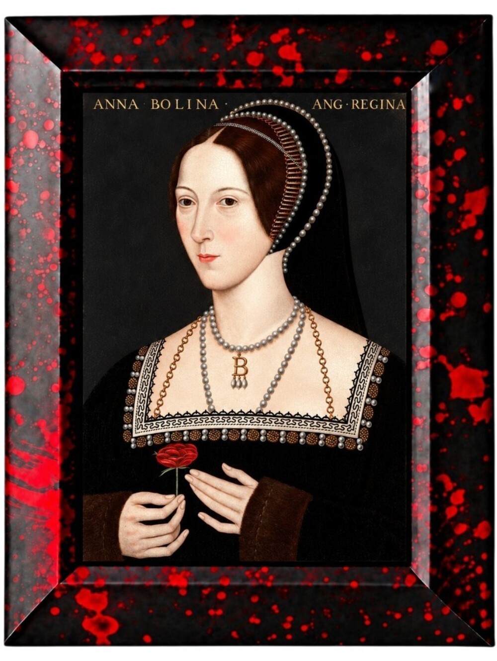 Queen anne boleyn Gothic Oddity Queen Horror Bloody Gore Framed History Art Deco